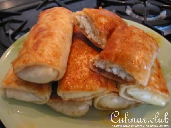 Блинчики с куриными сердечками и желудочками