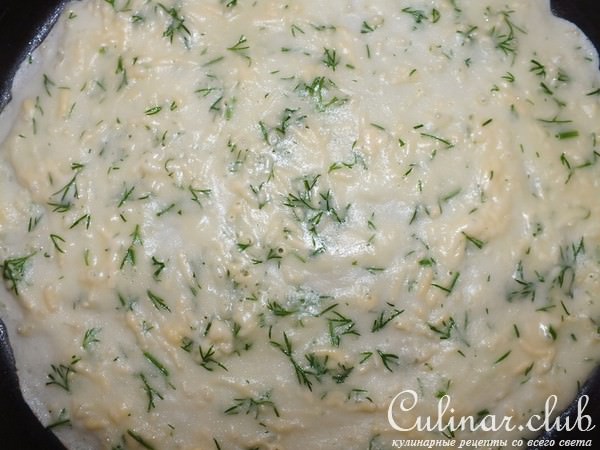 Сырные блины с зеленью