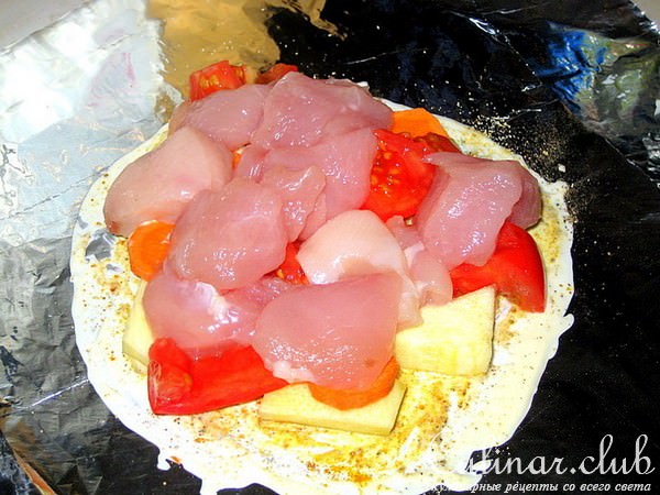 Порционное филе с овощами