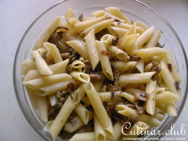 Паста аль форно(запеканка из макарон с грибами)