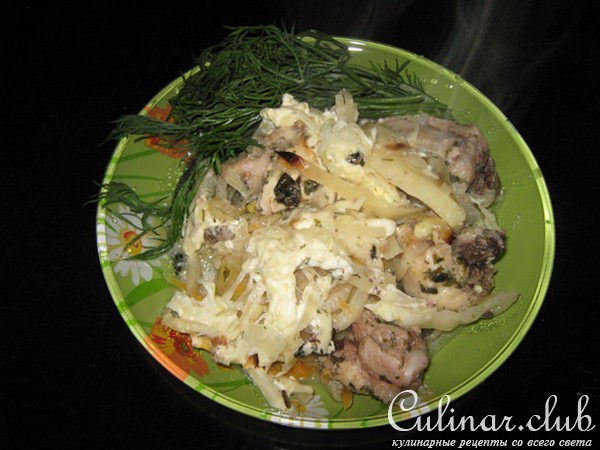 Курица с овощами в горшочке.(вариант)