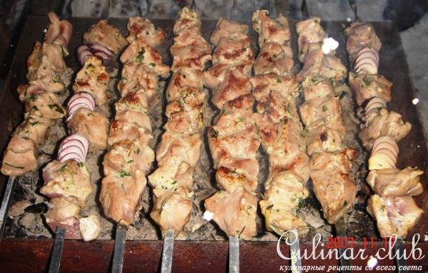 Шашлык из свинины и крылышек