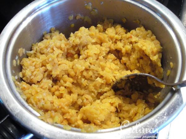 Гратен из чечевицы с шампиньонами