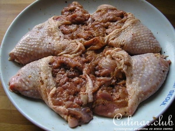 Куриный окорочек с сюрпризом