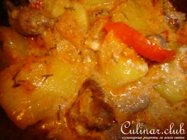 сердечки с овощами в горшочках