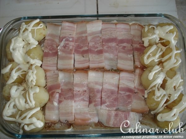 Рыба с беконом
