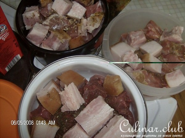 Шашлык из четырех видов мяса