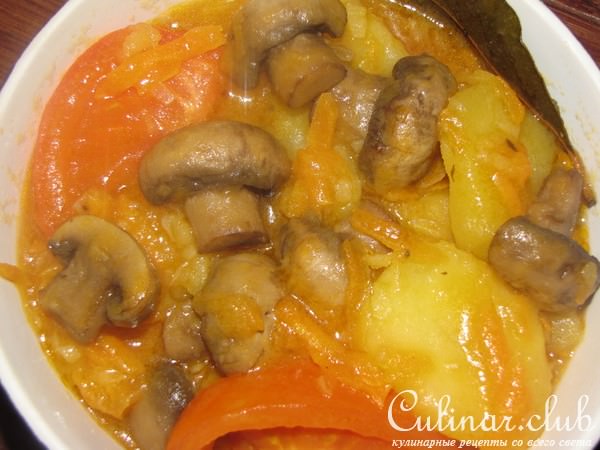 Рагу из шампиньонов и овощей