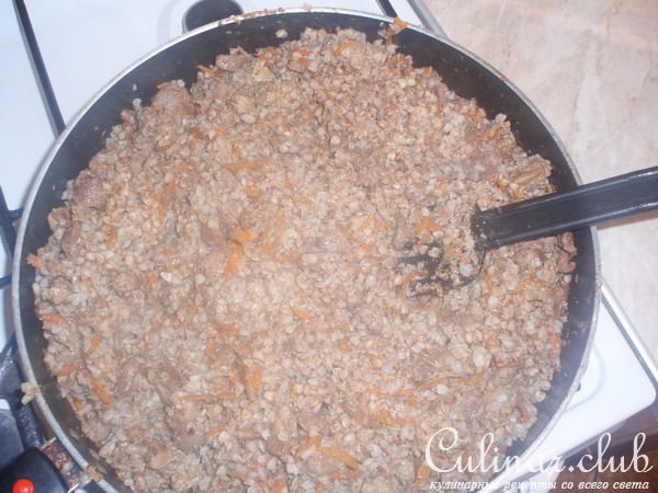 Гречка с куриными потрошками