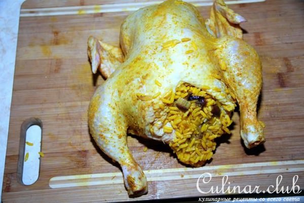Цыпленок в слоенном тесте с рисом и грибами
