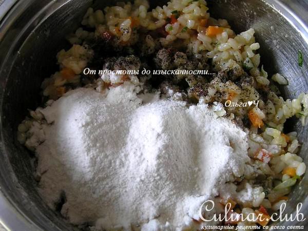 Рисовые котлетки с овощами в кунжутной панировке