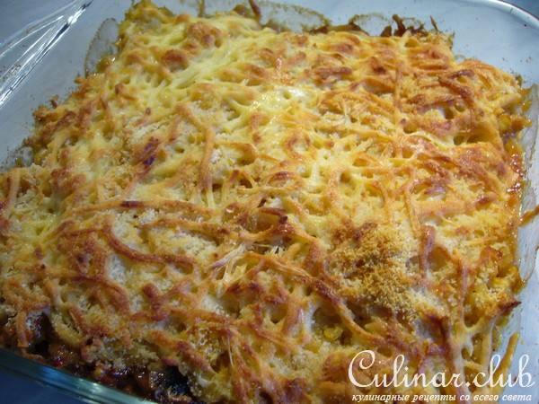 Гратен из чечевицы с шампиньонами