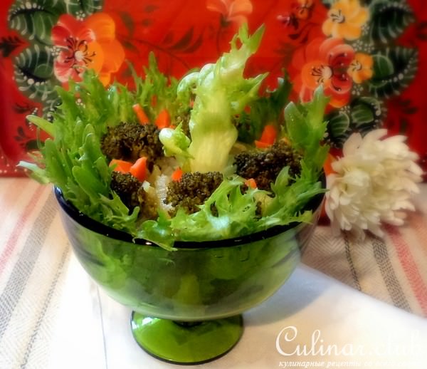Теплый салат с брокколи, сельдереем, кабачком и чесночком!