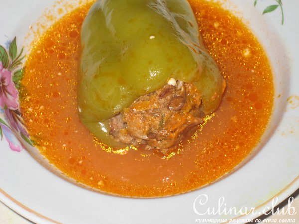 Перец,фаршированный чечевицой с фаршем!