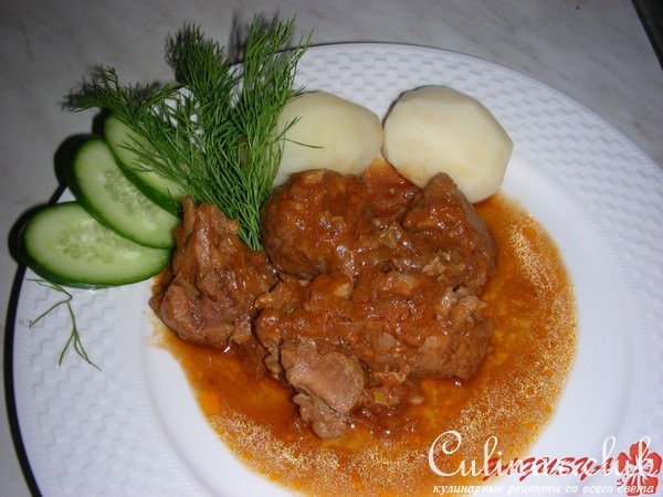 Филе свиной рульки с чесноком