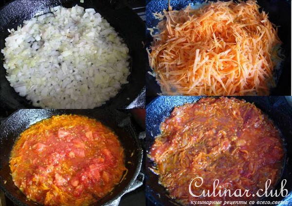 Помидоры и перец фаршированные мясом и рисом