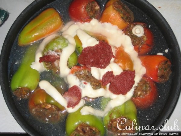 Перец,фаршированный чечевицой с фаршем!