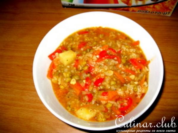 Говядина с машем и рисом