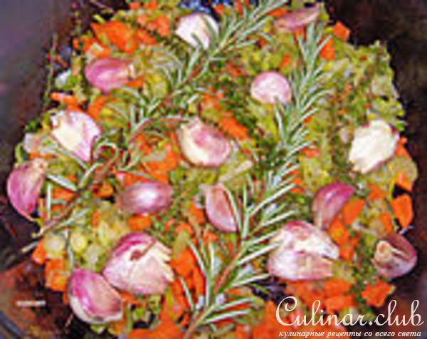 Пикантная баранина с овощами.
