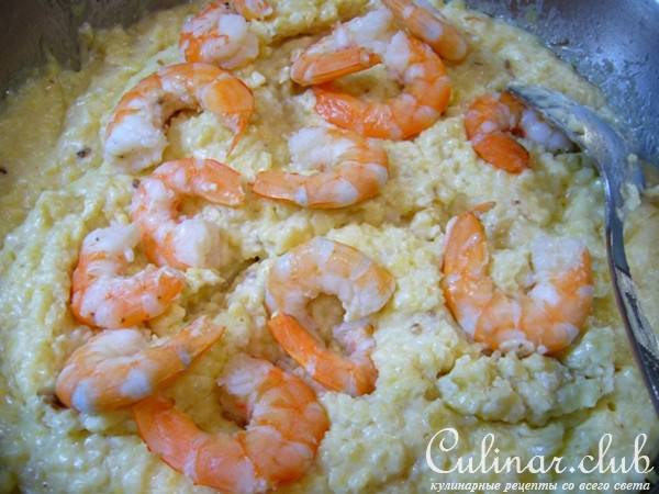Каша пшенная с креветками