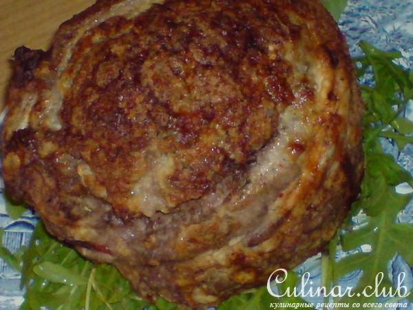 Свиные рёбрышки,запеченные с телячьим фаршем