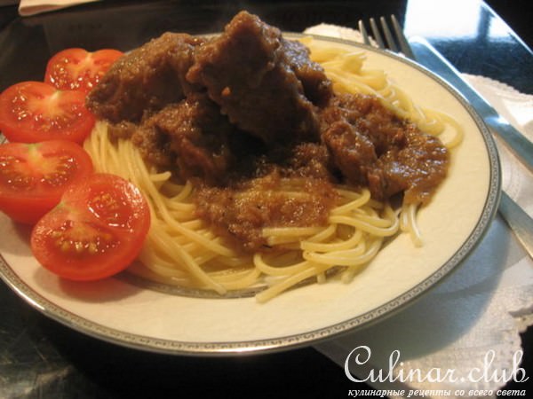 Мясо тушеное кисло-сладкое,мамино