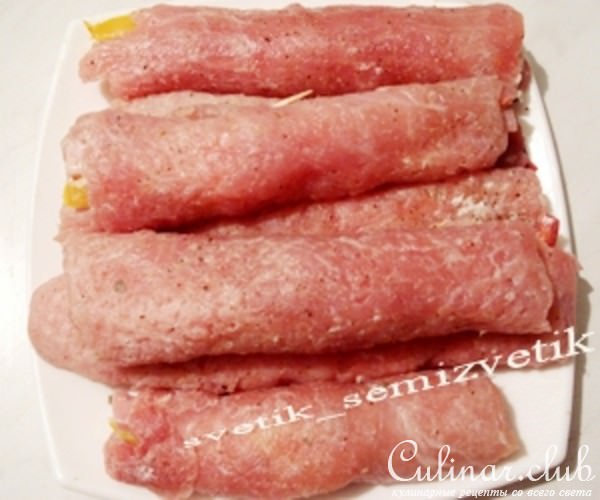 Свиные рулетики отварные