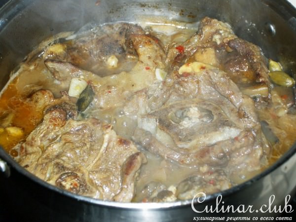 Баранья шейка с овощами.