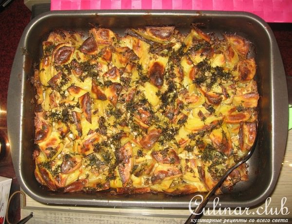 свинина в аджике с гарниром из картофеля