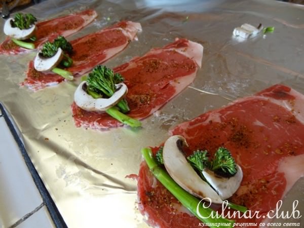 Мраморная говядина с овощами