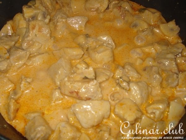 Мясо в сырном соусе