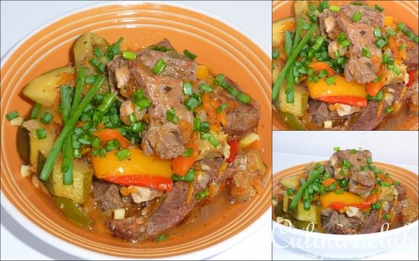 Мясо молодого барашка в компании овощей (вариант)