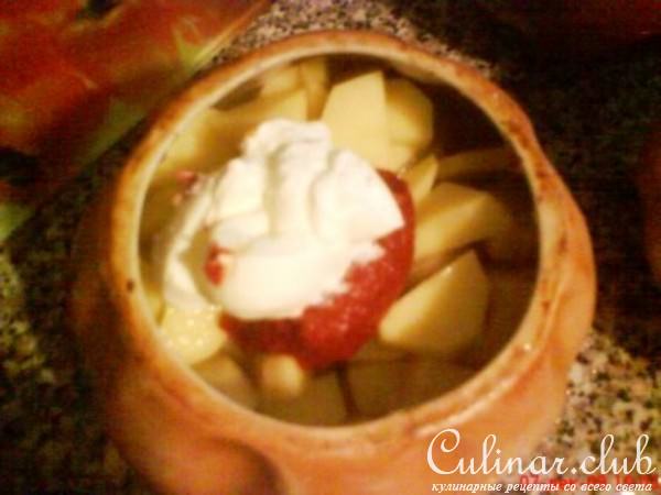 Говядина с картошкой, тушенная в горшочках(Вариант.