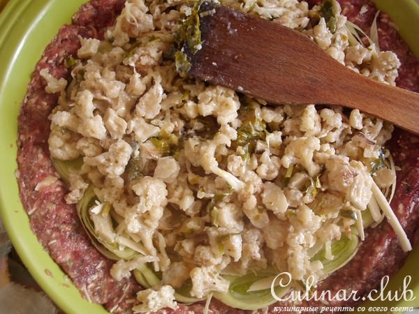 Мясная запеканка-пирог.