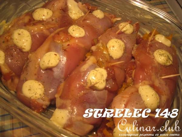 "Сигары куриные" с киви и тыквой .