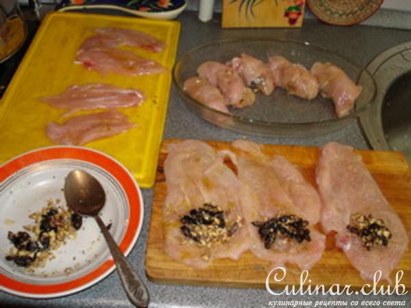 Рулетики из куриного филе (вариант)
