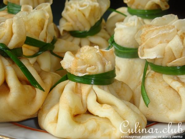 Блинные мешочки с начинкой
