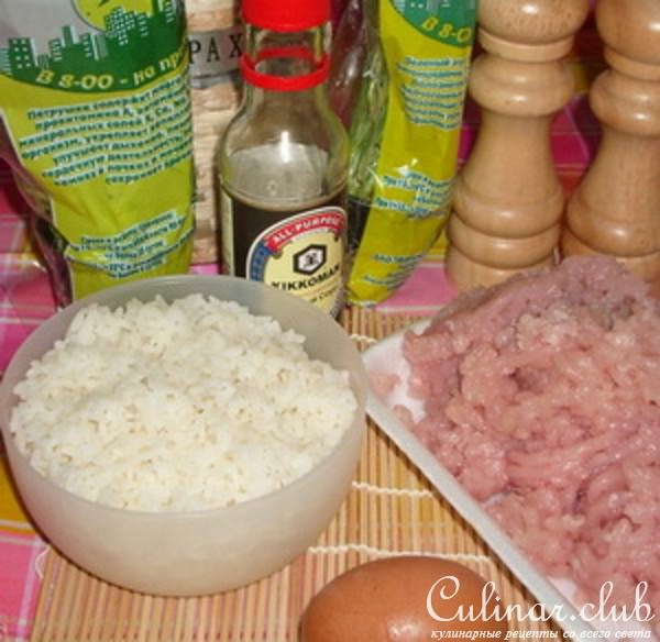 Куриные шарики с рисом