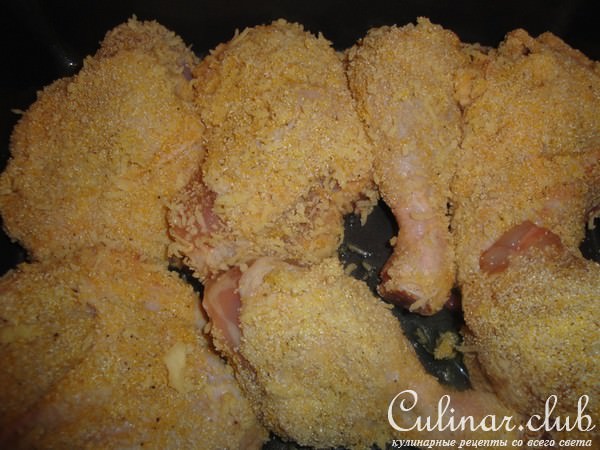 Курица "как на сковороде" с кукурузной корочкой