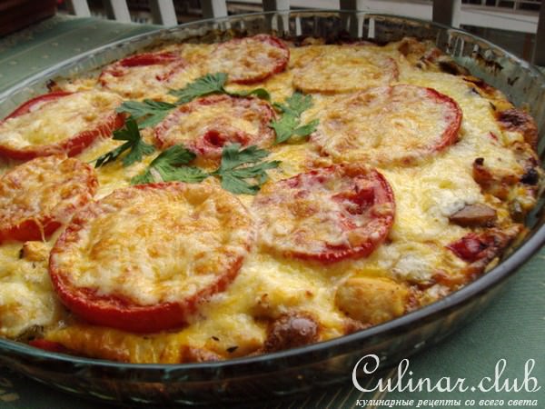 Страта с курицей и овощами (дуэль)