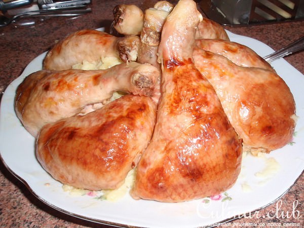 Фаршированные куриные окорочка