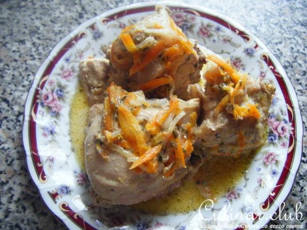 Курица тушённая с сыром