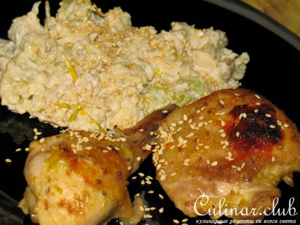 Овощи по-арабски и апельсиновая курочка.