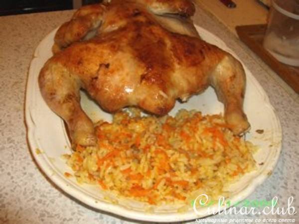 Жареный Фазан (или курица) с рисом