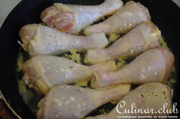 Жареная куриная голень