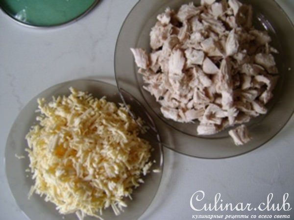 Жульен с курицей и грибами (если у вас нет кокотницы)+вкусные сухарики