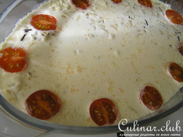 Кассероль с рисом, форелью и моцареллой