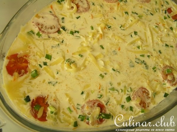 Кассероль с рисом, форелью и моцареллой