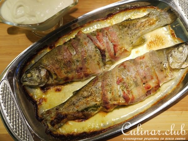 Речная форель запеченная в сливках