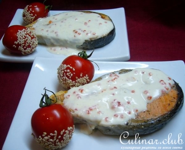 Семга под соусом «Шампань»
